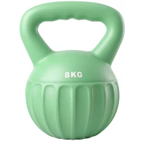 SPORTNOW Kettlebell 8 kg, Haltère avec Poignée Antidérapante, Haltère à Boule, Musculation, Entraînement, pour Gym, Vert(m-17)