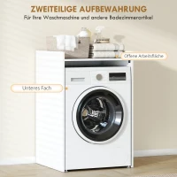 HOMCOM Badezimmerschrank Nischenschrank mit offen Regal, Badschrank für Badezimmer, kleine Räume, 64 x 60 x 97,5 cm, Weiß(m-4)