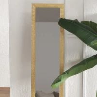HOMCOM Miroir sur pied mural ou à poser rectangulaire avec cadre en bois pour salon chambre à coucher 37 x 155 cm marron clair(m-8)