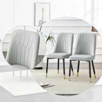 Lot de 2 chaises de salle à manger modernes, assise rembourrée, embouts antidérapants, 43x41.5x89 cm, Gris clair(m-6)