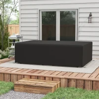 Outsunny Outdoor Garden Furniture Cover Waterproof, Anti-UV 600D Heavy Duty Oxford Fabric Patio Furniture Cover for Rectangular Sofa Table Set, Black, 245 x 165 x 66 cm(m-10)