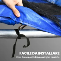 SPORTNOW Copertura Tappeto Elastico Ø305x30 cm Pieghevole e Portatile, in Plastica, PE e Schiuma, Multicolore(m-5)