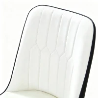 Lot de 2 chaises de salle à manger modernes, assise rembourrée, embouts antidérapants, 43x41.5x89 cm, Blanc+Noir(m-9)