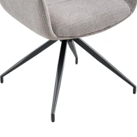 Fauteuil pivotant 360° rembourré, piètement métal laqué stable, patins antidérapants, 48x50x85 cm, Gris(m-8)