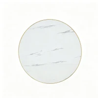 Table d'appoint ronde, plateau anti-rayures facile à nettoyer, 60x60x74 cm, Blanc(m-7)