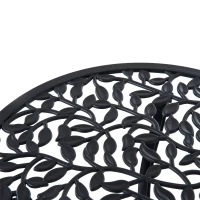 Outsunny Ensemble de bistrot 3 pièces avec 2 chaises et 1 table ronde style antique, pour jardin, terrasse, balcon, noir(m-8)