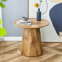 Table d'appoint ronde, patins feutre antidérapants et entretien facile, 50x50x48 cm, Couleur naturelle(m-5)