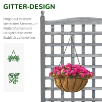 Outsunny plantenbak met latwerk lichtgrijs 64 x 28 x 120 cm(m-4)