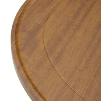 Set de 2 tables basses rondes, rayures et à l'humidité, bords arrondis, 80x80x47 cm, Noyer+Noir(m-6)