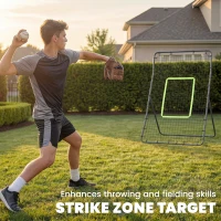 HOMCOM Rebounder Net Playback Game Spot Target Ball Rebounders Training Equipment Play Teaching(m-5)