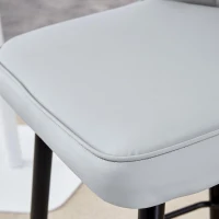 Lot de 2 tabourets de bar, design moderne, repose-pieds et renfort croisé, 42x45x100 cm, Gris clair(m-7)