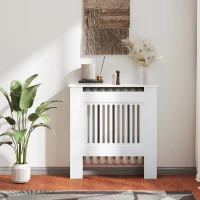 HOMCOM Radiatorombouw, Verwarmingsafdekking, 78 x 19 x 81cm, Radiator-afdekking voor Slaapkamer, Woonkamer, MDF, Wit(m-8)