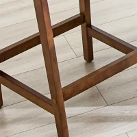 Lot de 2 tabourets de bar, charme maison de campagne, cadre en bois massif, 44x42x89 cm, Noyer(m-8)