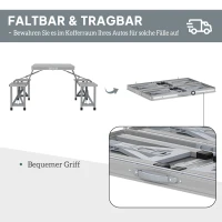 Outsunny Opvouwbare Campingtafel met 4 Stoelen, Aluminium, 85,5 x 135cm Grijs(m-7)