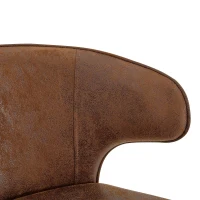 Lot de 2 tabourets de bar avec dossier, réglables en hauteur et pivotants 360°, 49.7x45x110 cm, Marron(m-7)
