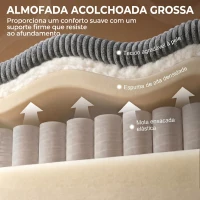 HOMCOM Sofá de 3 Lugares Revestido em Veludo Almofadas Espessas com Molas Assento Largo 2 Almofadas 188x80x86 cm Cinzento Escuro(m-4)
