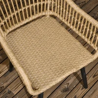 Outsunny Set da Giardino 7 Pezzi in Rattan PE con Tavolo da Pranzo 153x89x74 cm e 6 Sedie 52x62x78 cm con Cuscini(m-9)