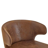 Lot de 2 tabourets de bar avec dossier, réglables en hauteur et pivotants 360°, 49.7x45x110 cm, Marron(m-6)
