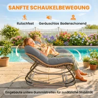 Outsunny Schommelstoel met Kussen Weerbestendig Tuinstoel Belastbaar tot 120 kg voor Woonkamer, Tuin, Grasveld Grijs(m-6)