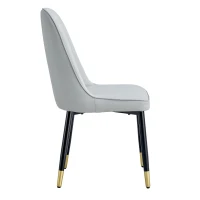 Lot de 2 chaises de salle à manger modernes, assise rembourrée, embouts antidérapants, 43x41.5x89 cm, Gris clair(m-11)