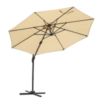Outsunny Parasol déporté octogonal inclinable parasol rotatif 360° avec pied en croix 8 beleines manivelle inclus châssis alu.(m-12)