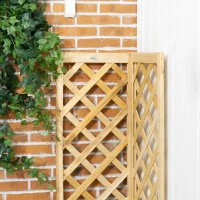 Outsunny Floreira com Treliça de Madeira para Exterior, Elevada para Plantas Trepadeiras 40x40x145 cm Madeira(m-7)