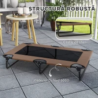 PawHut Pat Pliabil pentru Câini Mari cu Țesătură Tip Plasă, pentru Interior și Exterior, 107x61x20 cm, Maro(m-5)