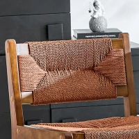 Lot de 2 tabourets de bar, charme maison de campagne, cadre en bois massif, 44x42x89 cm, Noyer(m-5)