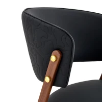 Chaise de salle à manger moderne rembourrée, design épuré, dossier ergonomique, 51x49x78 cm, Noir(m-6)