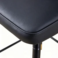 Lot de 2 tabourets de bar hauteur, design moderne et confortable, dossier incurvé et repose-pieds, 42x45x100 cm, Noir(m-10)