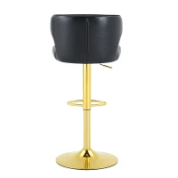 Lot de 2 tabourets de bar avec dossier, réglables en hauteur et pivotants 360°, 49.7x45x110 cm, Noir(m-12)