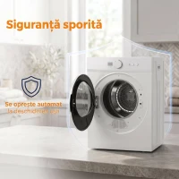 HOMCOM Mini Uscător de Rufe Portabil 3 kg, 1020W, Încălzire PTC, Timer, Alb(m-6)