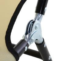 Outsunny Ligstoel, verstelbare rugleuning met 5 standen, sneldrogend, metalen frame, 190 x 56 x 28 cm, crème(m-13)