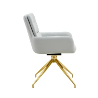 Chaise pivotante de salle, manger style luxe léger européen, lot de 2, patins antidérapants, 55x50x85 cm, Gris clair(m-10)