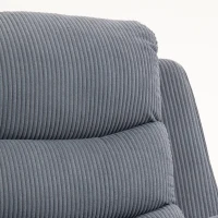 HOMCOM Sta-op-stoel met zachte corduroybekleding, verstelbare fauteuil met afstandsbediening en zijvakken, donkergrijs(m-13)