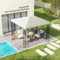 Outsunny 3 x 3 m Vervangzeil voor Paviljoen, Zeil voor Tuinpaviljoen, met Waterafvoergaten, UPF30+, Lichtgrijs(m-2)