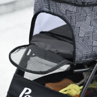 PawHut hondenbuggy, opvouwbare hondenwagen, hondenbuggy met kussen, kinderwagen voor katten(m-9)