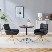 Chaise pivotante de salle, manger style luxe léger européen, lot de 2, patins antidérapants, 55x50x85 cm, Noir+Or(m-5)