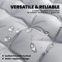 Outsunny Matelas de camping pliable, tapis de couchage 7,6 cm d'épaisseur, avec quatre sangles élastiques aux coins, gris clair(m-8)