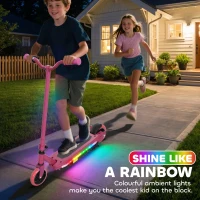AIYAPLAY Electric Scooter for Kids 6-14 Years, with Colourful Lights, Pink(m-4)