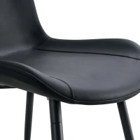 Lot de 4 chaises de salle à manger en similicuir, design moderne, embouts antidérapants, 50x47x83 cm, Noir(m-9)