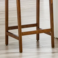 Lot de 2 tabourets de bar, charme maison de campagne, cadre en bois massif, 44x42x89 cm, Noyer(m-7)