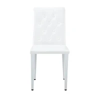 Lot de 4 chaises de salle à manger, style luxe européen, patins antidérapants et silencieux, 42x46x89 cm, Blanc+Argenté(m-2)