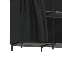 HOMCOM Stoffen kledingkast, stofdicht en draagbaar, 5 kledingroedes, 170 x 45 x 167 cm, zwart(m-12)