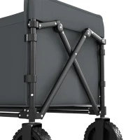 Outsunny 180L Festival Trolley on Wheels, Folding Compact Camping Trolley Cart with Adjustable Handle, 120 KG Capacity for Garden, Beach, Fishing, Grey(m-10)