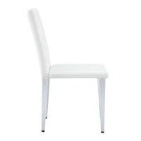 Lot de 4 chaises de salle à manger, style luxe européen, patins antidérapants et silencieux, 42x46x89 cm, Blanc+Argenté(m-9)