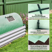 Outsunny foliekas minitunnelkas met gaasvenster, UV-bestendig koudframe voor tuinteelt, PE-folie, groen, 300 x 80 x 45 cm(m-6)