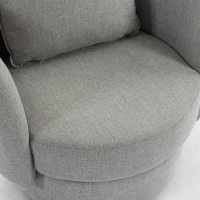 HOMCOM Accentstoel met 360° draaivoet, clubfauteuil van linnenstof met kussen in lichtgrijs(m-13)
