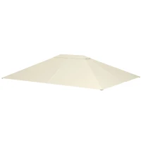 Outsunny 3 x 4m Gazebo Canopy Replacement Cover, Gazebo Roof Replacement (TOP COVER ONLY), Cream White(m-11)