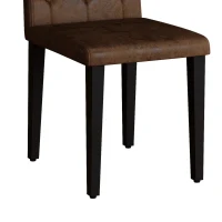Lot de 4 chaises de salle à manger, style luxe européen, patins antidérapants et silencieux, 42x46x89 cm, Brun+Noir(m-6)
